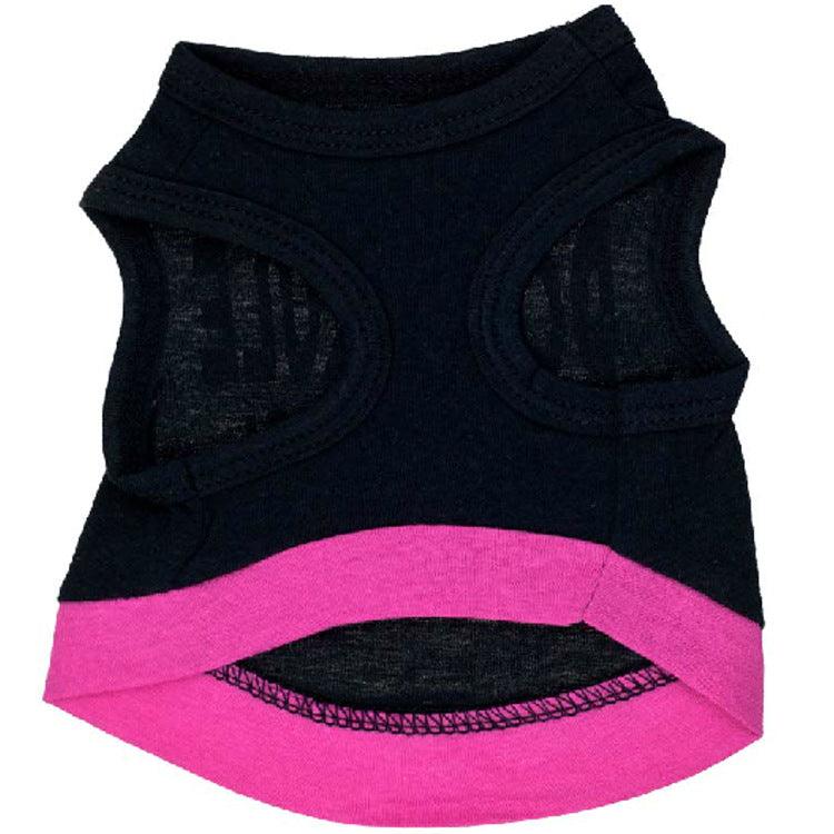 Black Printed Pink Letter Cotton Dog Vest