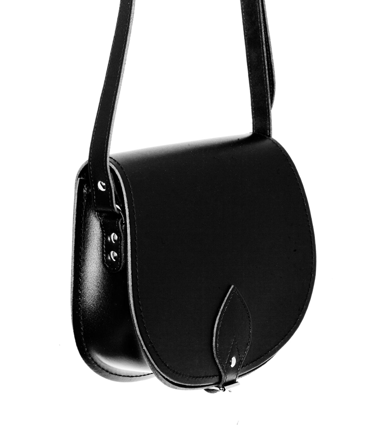 Handmade Leather Saddle Bag - Black-2
