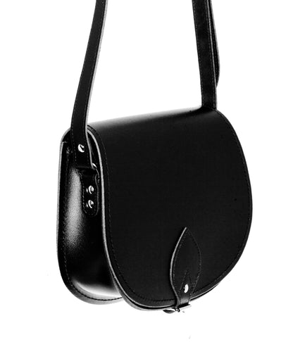 Handmade Leather Saddle Bag - Black-2
