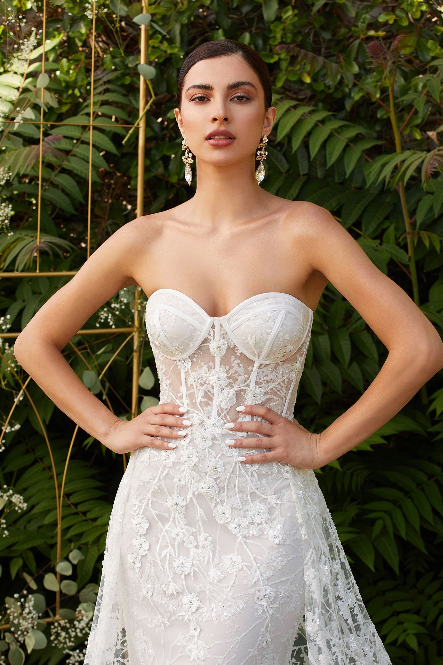 FITTED OVERSKIRT BRIDAL GOWN CDCB046W-4