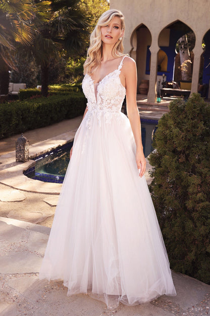 LAYERED A-LINE TULLE BRIDAL GOWN CDCB072W-0
