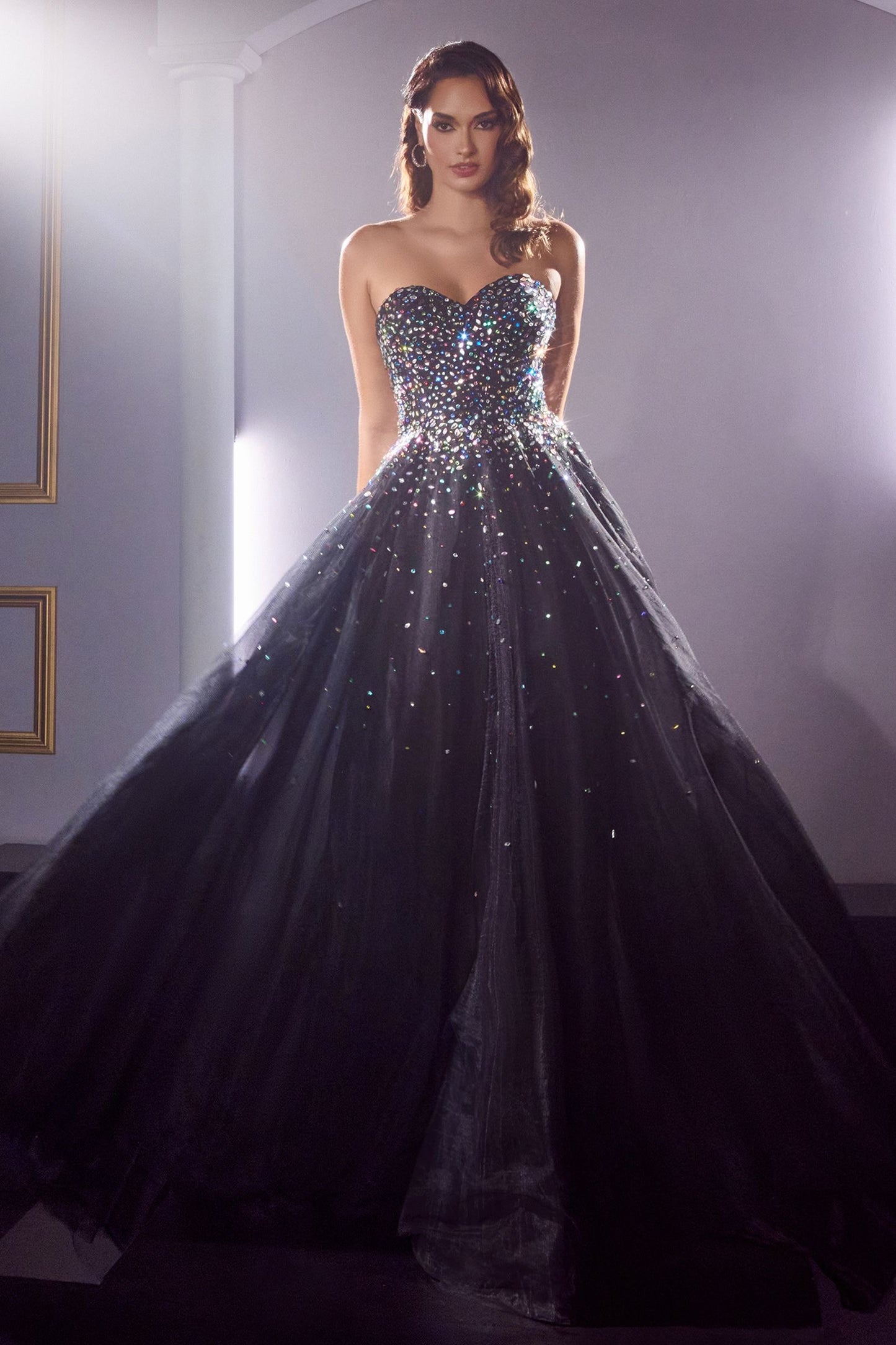 STRAPLESS BALL GOWN WITH JEWEL ACCENTS CDCB114-2
