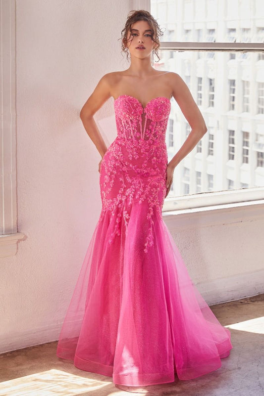 STRAPLESS EMBELLISHED MERMAID GOWN CDCB139-0