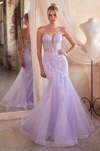 STRAPLESS EMBELLISHED MERMAID GOWN CDCB139-4