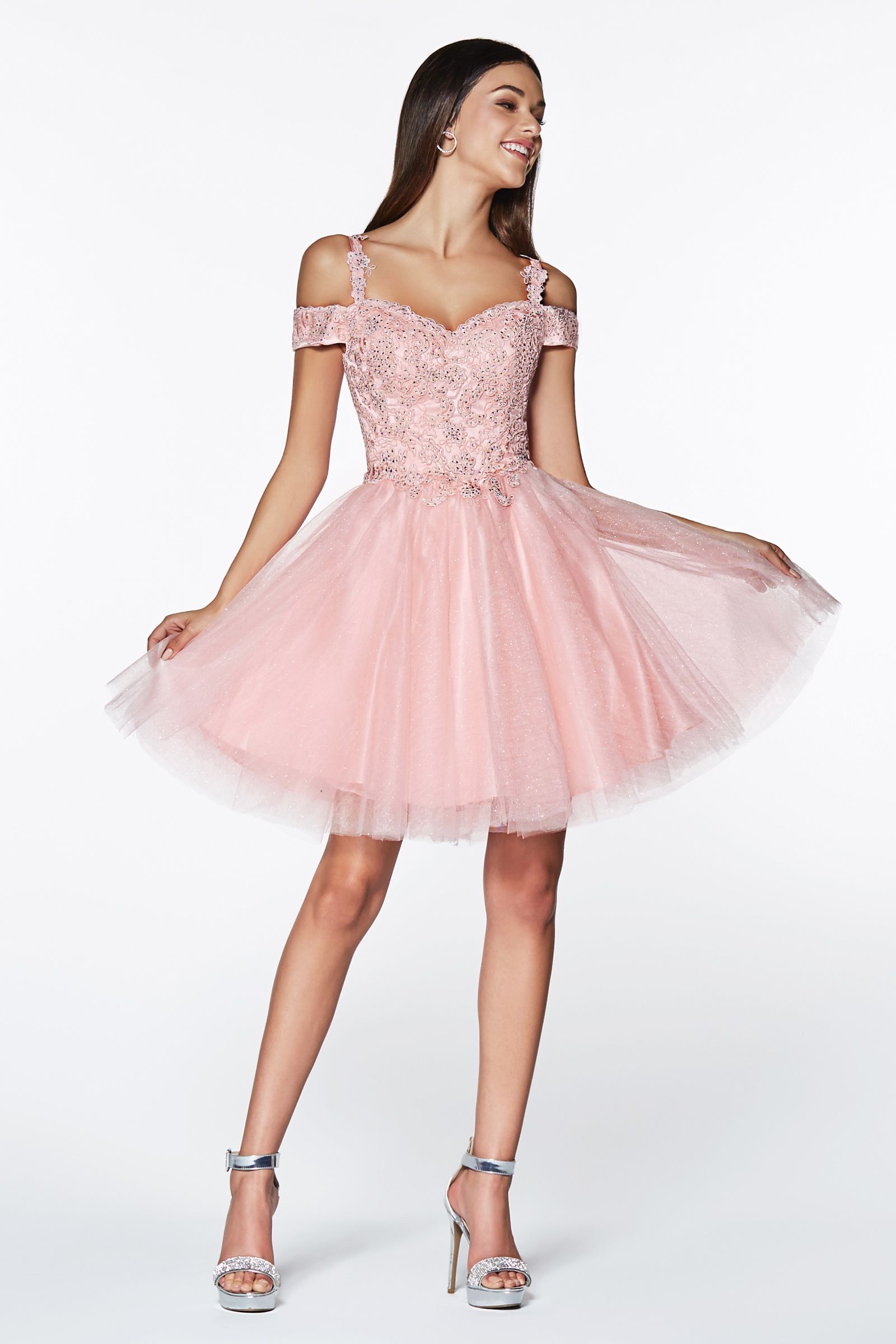 OFF THE SHOULDER LACE COCKTAIL DRESS CDCD0132-2