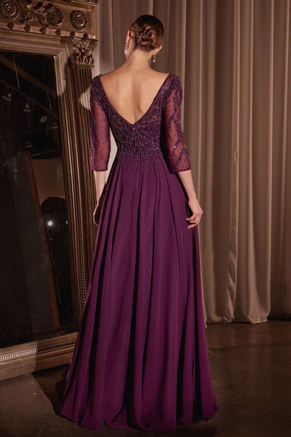Chiffon A-Line Gown Long Sleeves CDCD0171-2