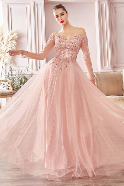 Off-shoulder A-line dress CDCD0172-2