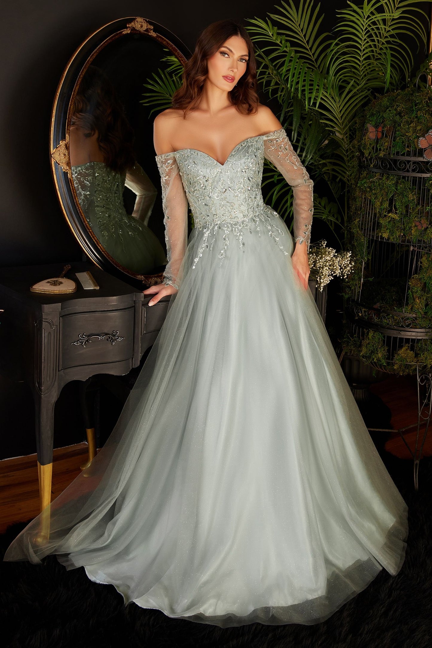 Off-shoulder A-line dress CDCD0172-4