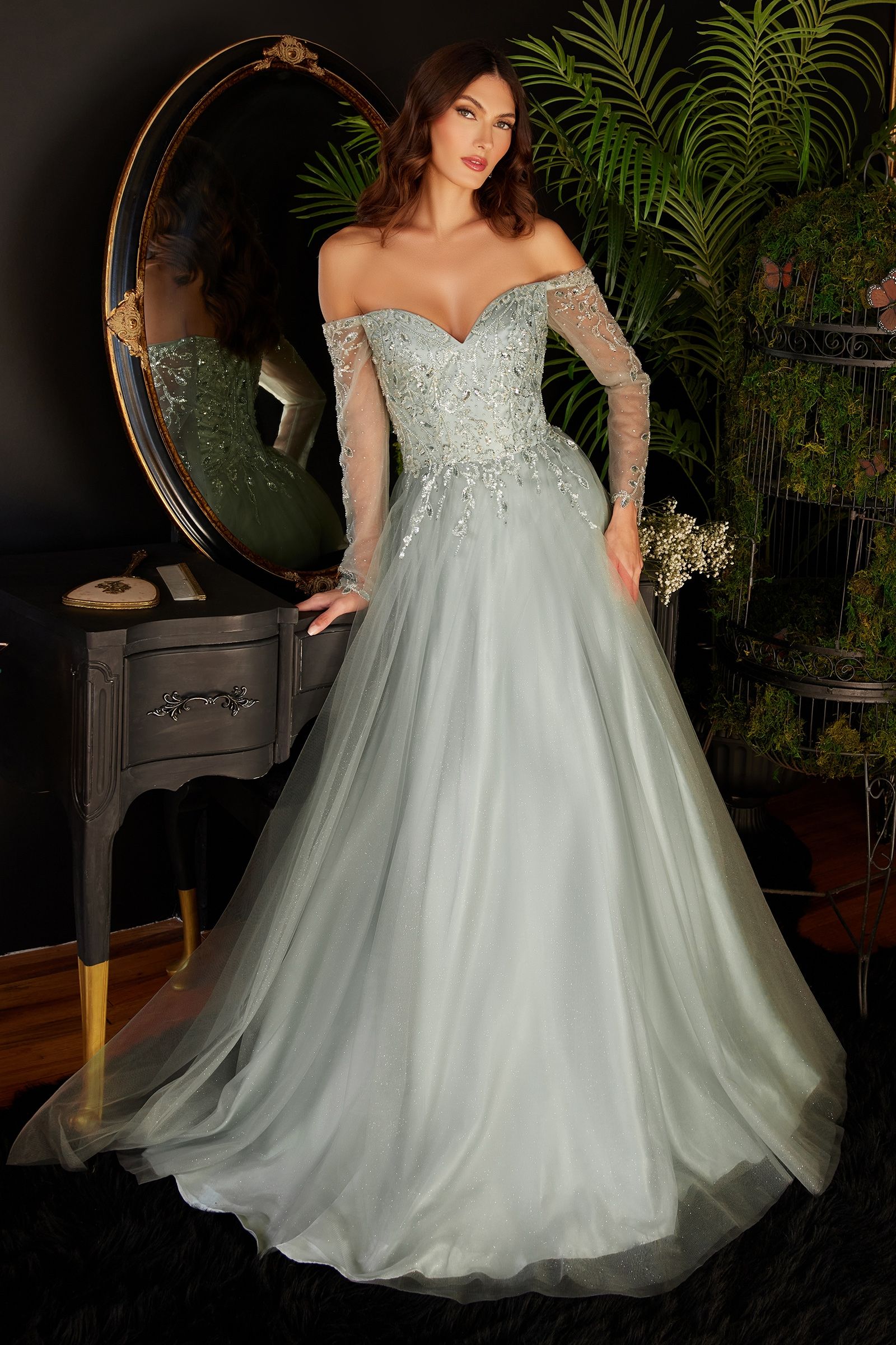 Off-shoulder A-line dress CDCD0172-4