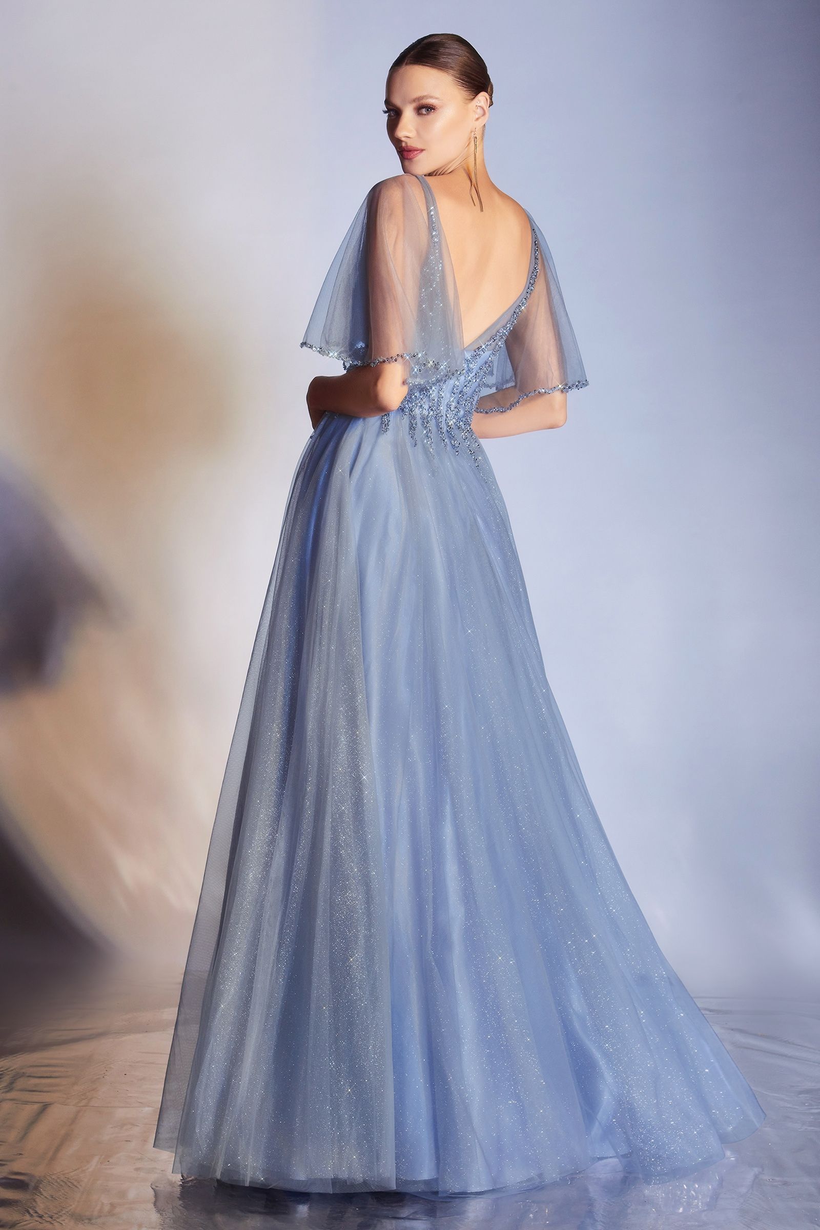 LAYERED TULLE A-LINE GOWN CDCD0175-4