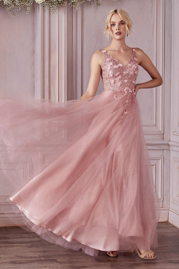 LACE FLORAL A-LINE DRESS CDCD0181-1