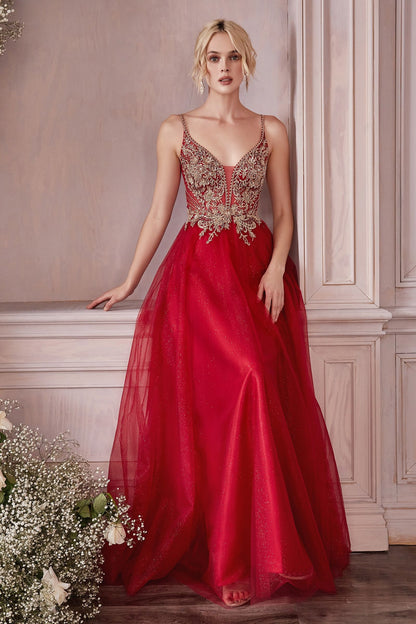 LAYERED TULLE A-LINE DRESS CDCD0195-3