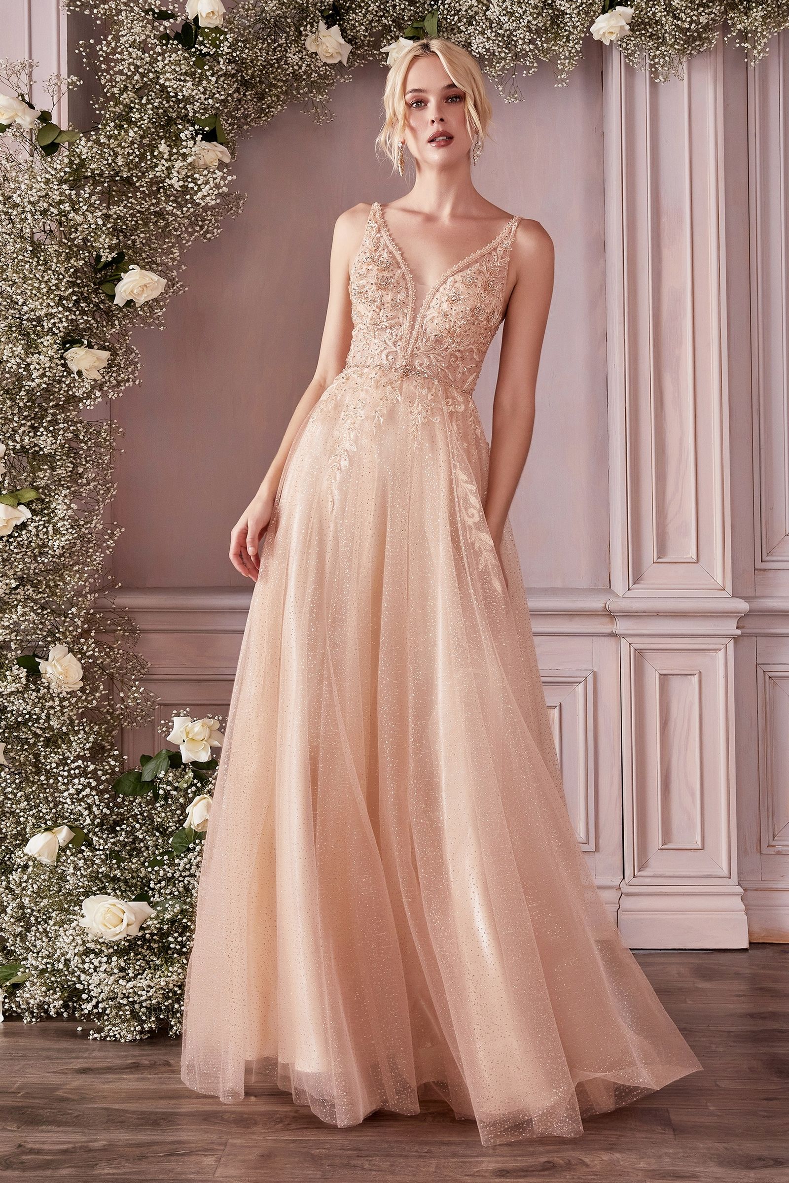 LAYERED TULLE A-LINE GOWN CDCD0196-2