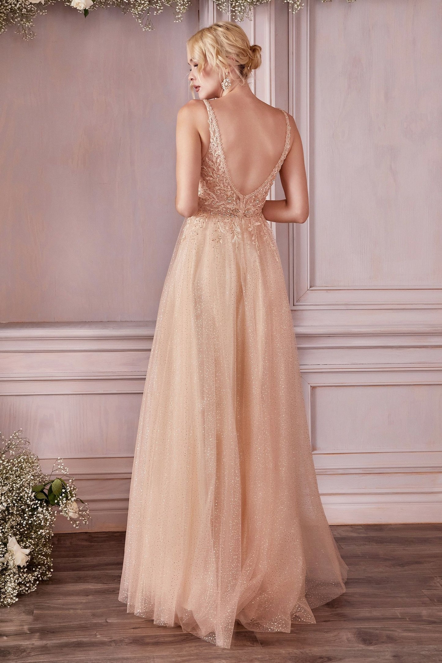 LAYERED TULLE A-LINE GOWN CDCD0196-1