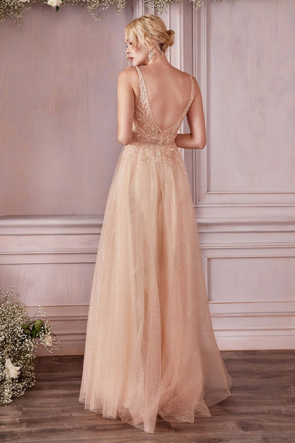 LAYERED TULLE A-LINE GOWN CDCD0196-1