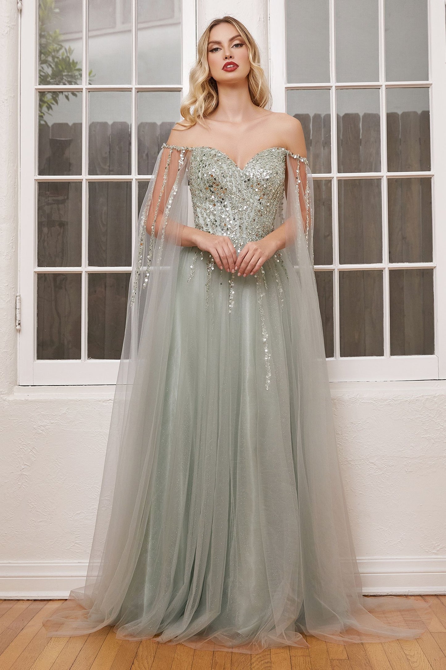 Beaded Strapless Fitted Off Shoulder Long Prom & Bridesmaid Dress CDCD0204