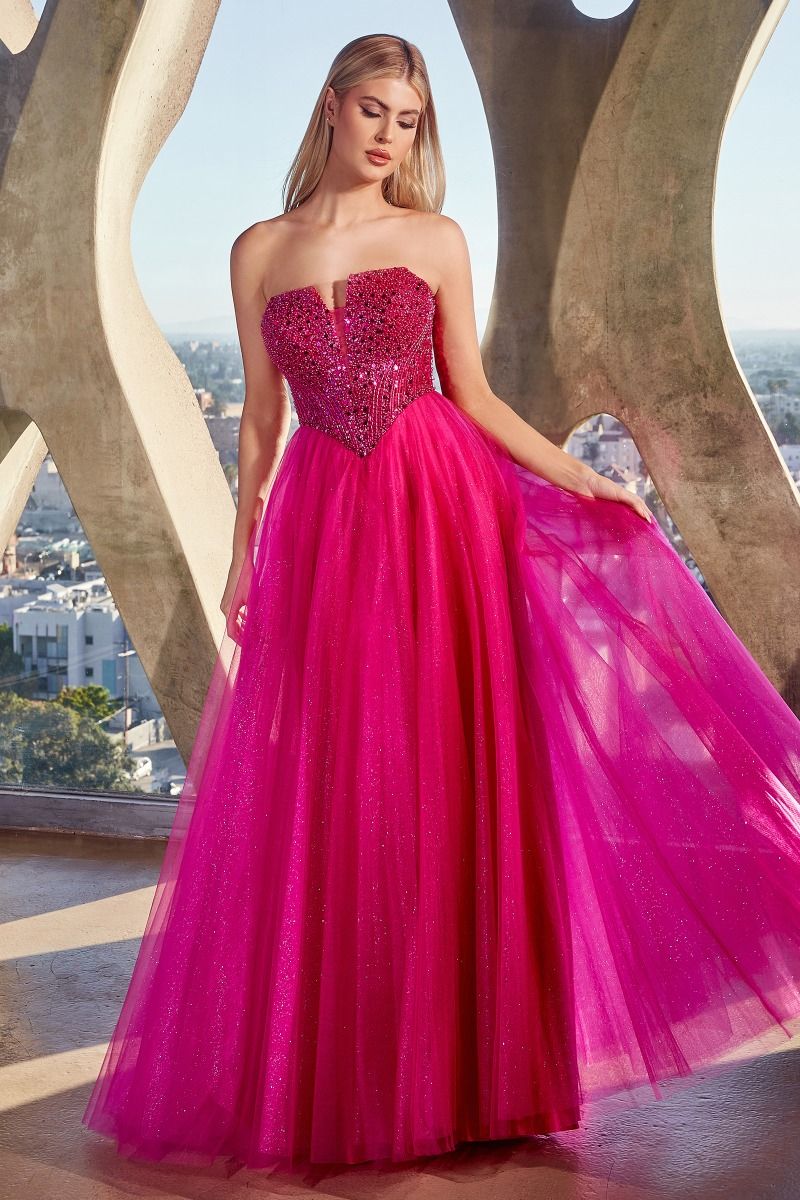 Royal Blue, Lilac, Champagne & Slate Blue Strapless Glitter Ball Gown | Sweetheart Tulle Formal Dress  CDCD0217-3