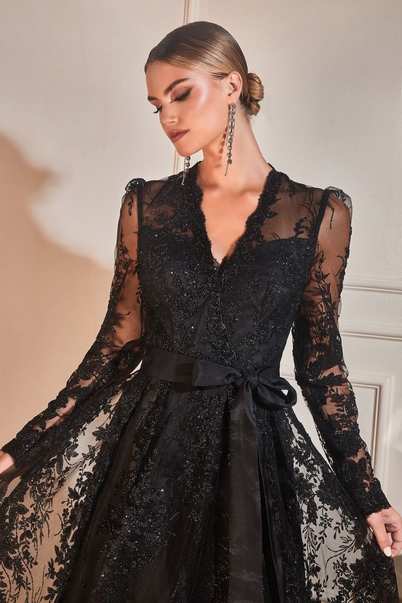Embellished Ball Gown, Long Sleeve CDCD233-1