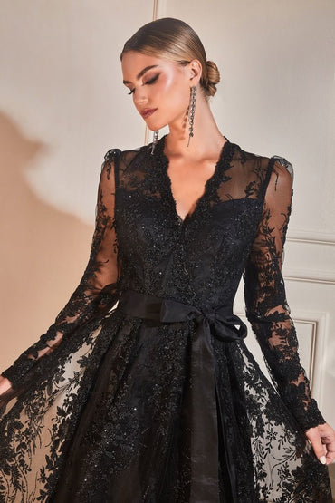 Embellished Ball Gown, Long Sleeve CDCD233-1