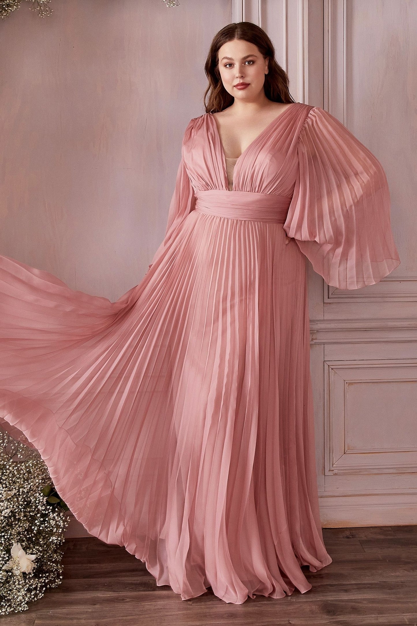 Chiffon Gown, Long Sleeve CDCD242C-2