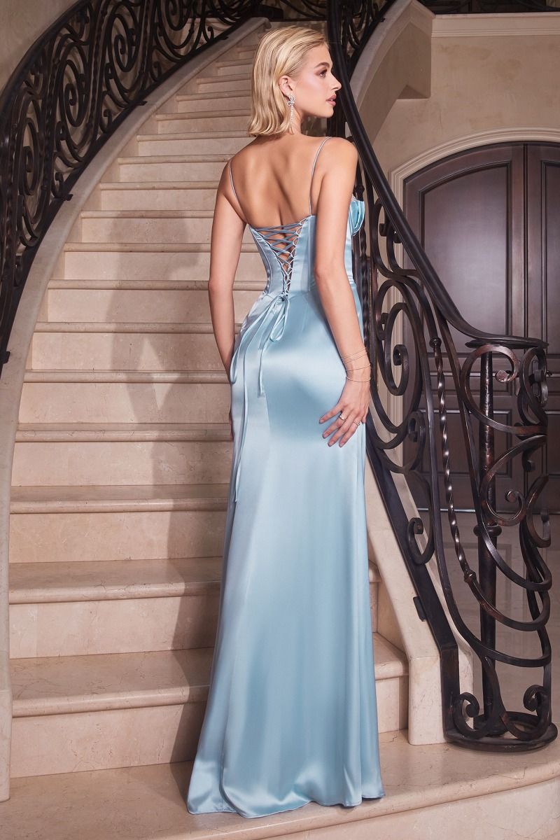 EMBELLISHED SATIN CORSET DRESS CDCD306-2