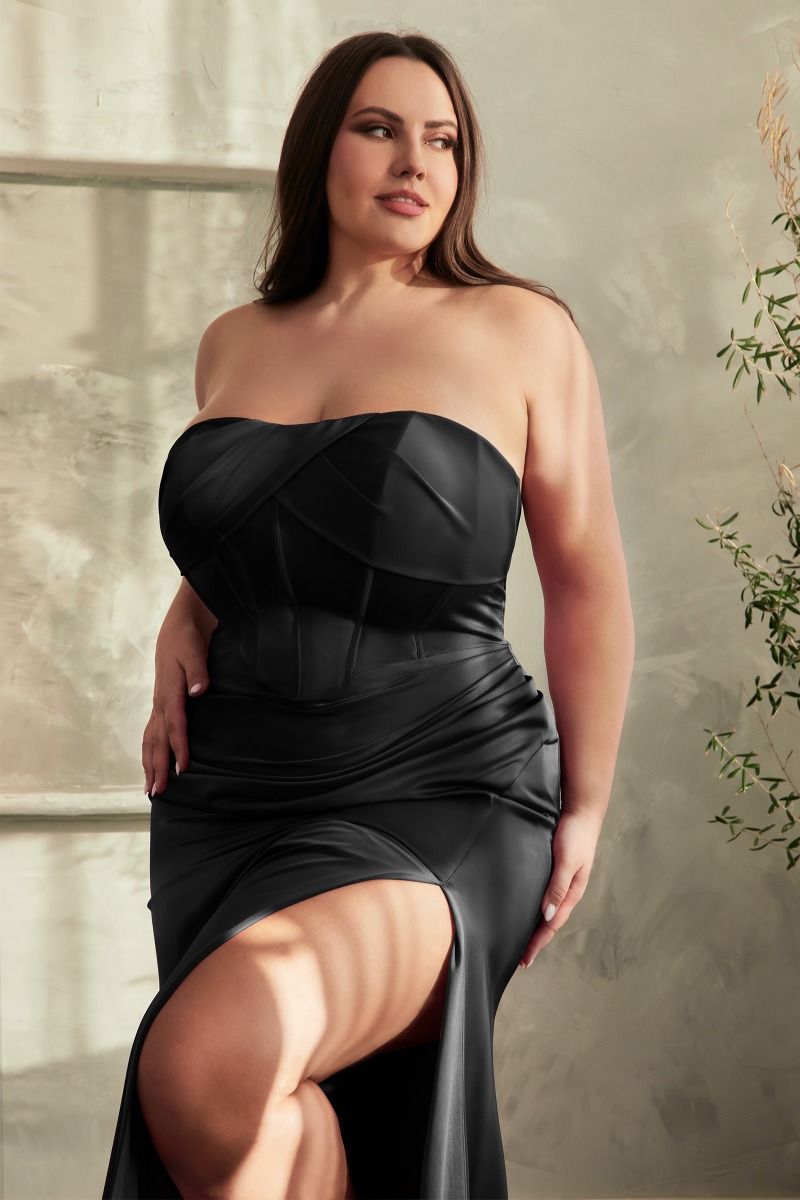 SOFT SATIN STRAPLESS DRESS CDCD326C-5