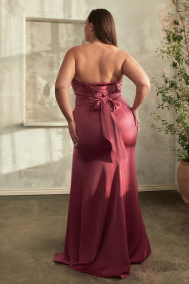SOFT SATIN STRAPLESS DRESS CDCD326C-1