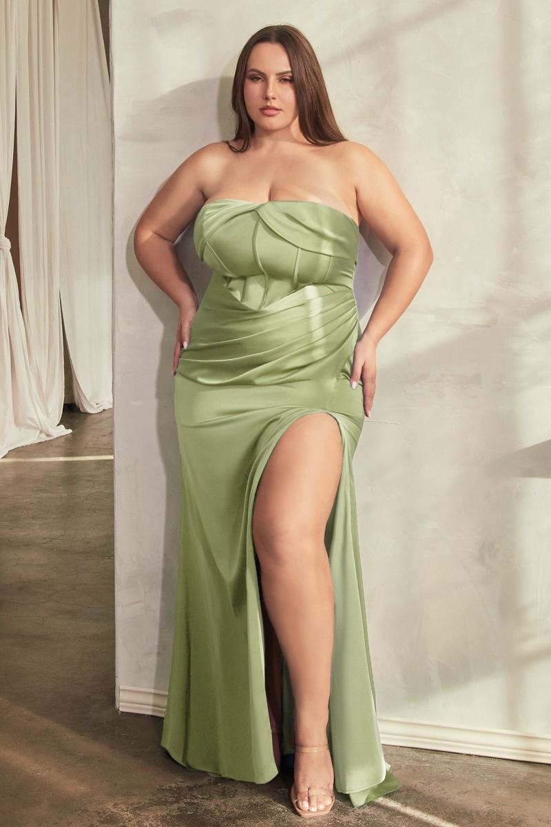 SOFT SATIN STRAPLESS DRESS CDCD326C-4
