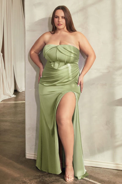 SOFT SATIN STRAPLESS DRESS CDCD326C-4