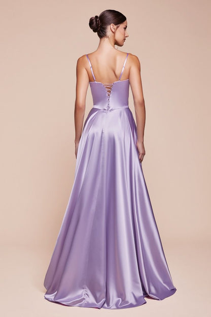 Chic Polished A-Line Satin Bustier Gown for Special Occasion CDCD337-9