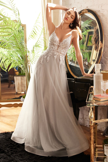 Black |  Blush Pink Glitter Tulle Ball Gown with Spaghetti Straps CDCD874-3