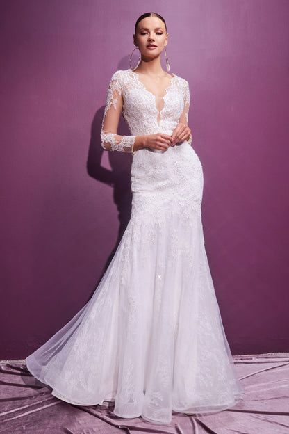LAYERED LACE MERMAID BRIDAL GOWN CDCD951W-2