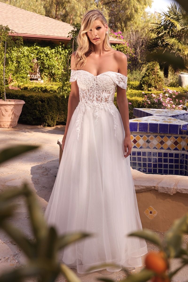 LACE OFF THE SHOULDER BRIDAL GOWN CDCD961W-2