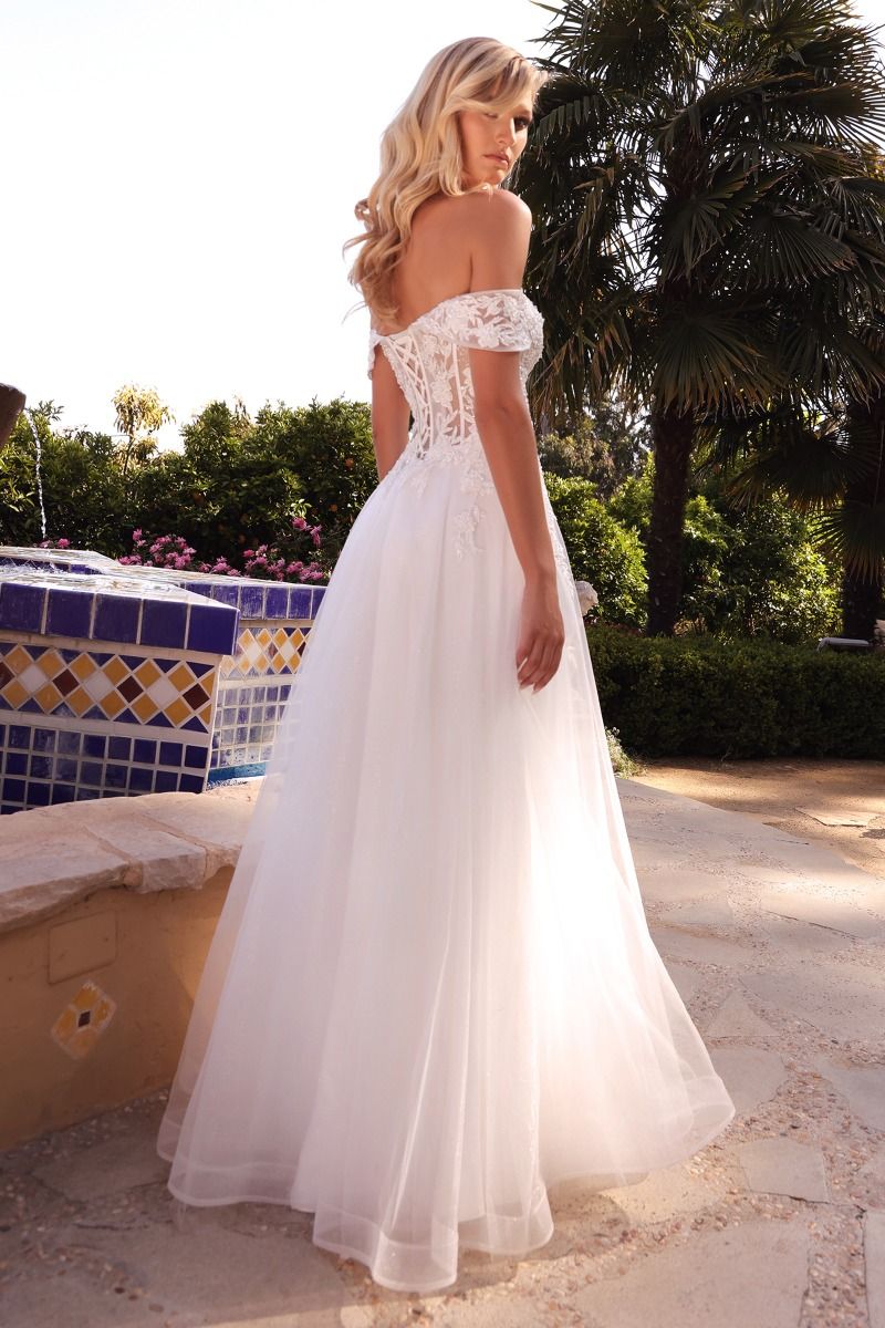 LACE OFF THE SHOULDER BRIDAL GOWN CDCD961W-1