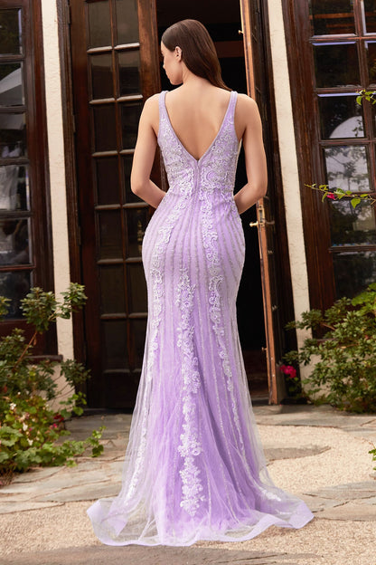 Beaded Lace Mermaid Embellished Corset Illusion V-Neckline Prom & Bridesmaid Dress CDCD981
