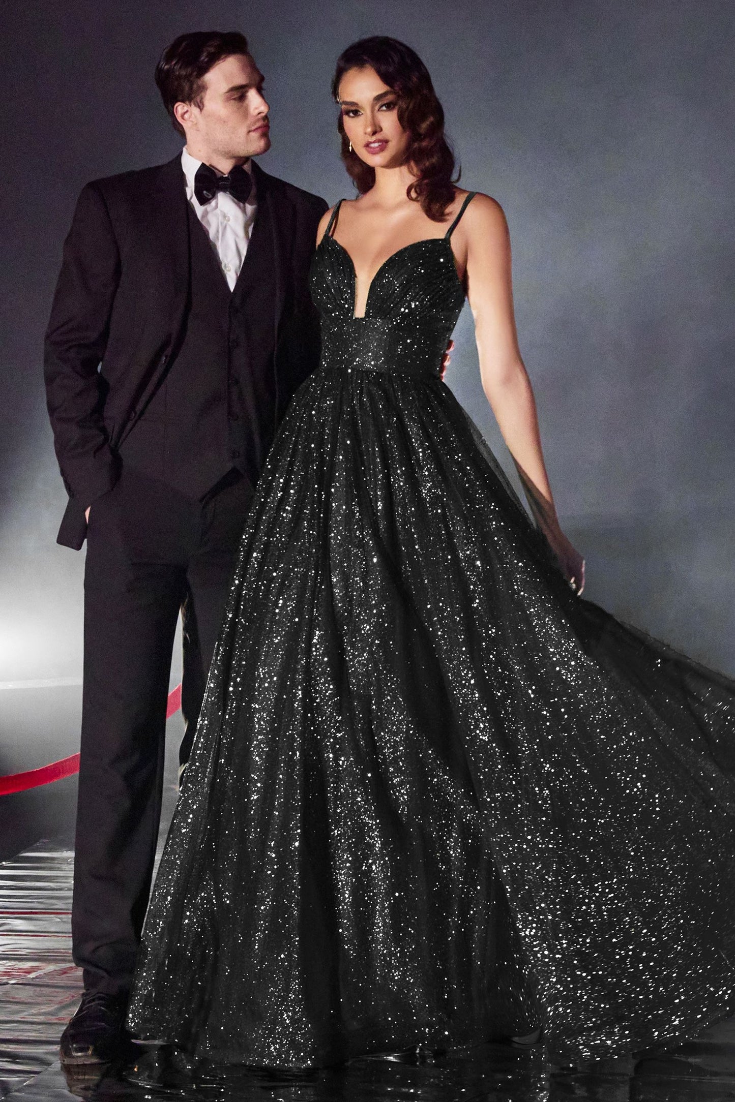 Radiant Magnificent Layered Graduation Glitter Tulle Ball Gown - CDCD996-1