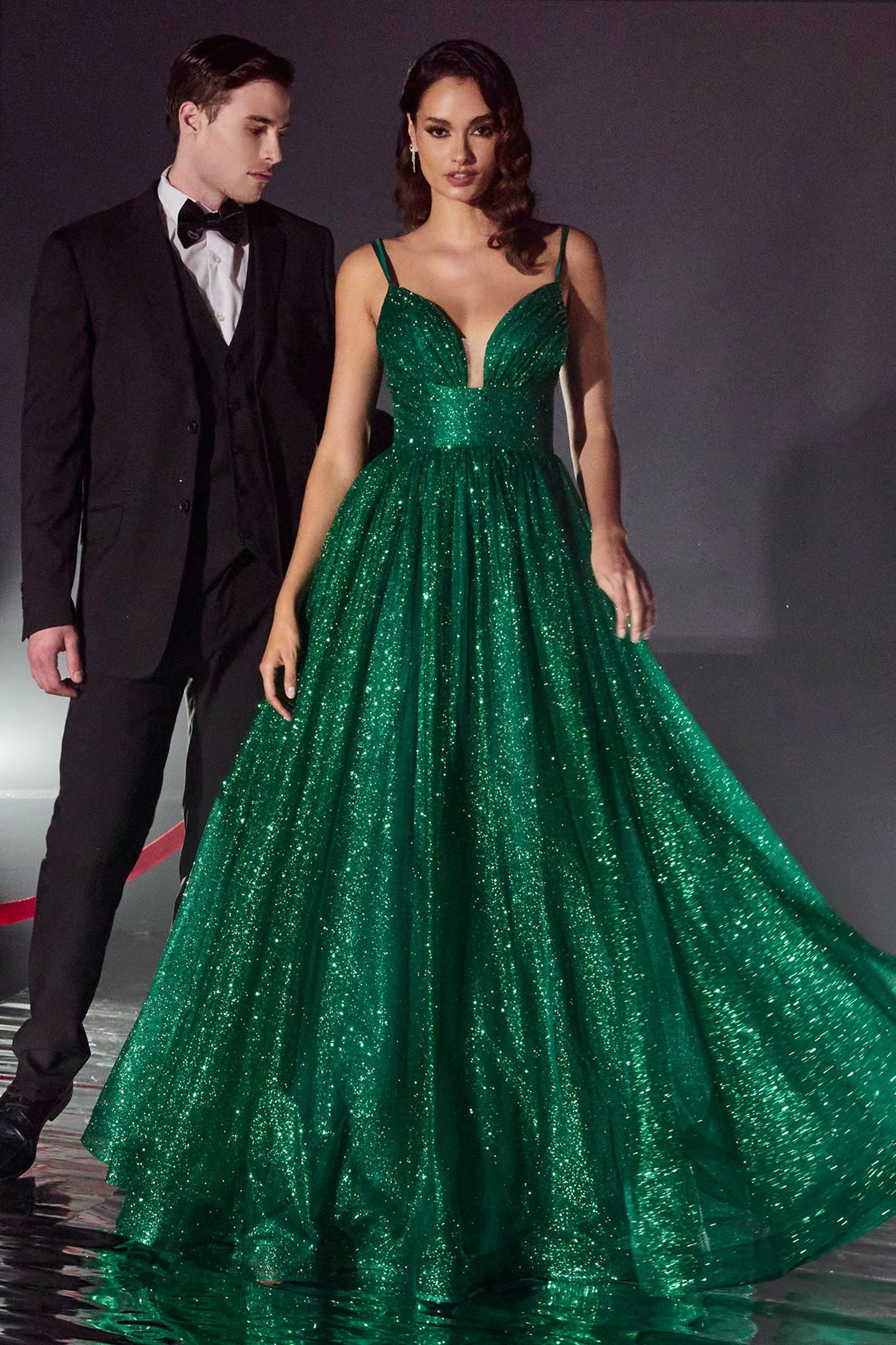 Radiant Magnificent Layered Graduation Glitter Tulle Ball Gown - CDCD996-2