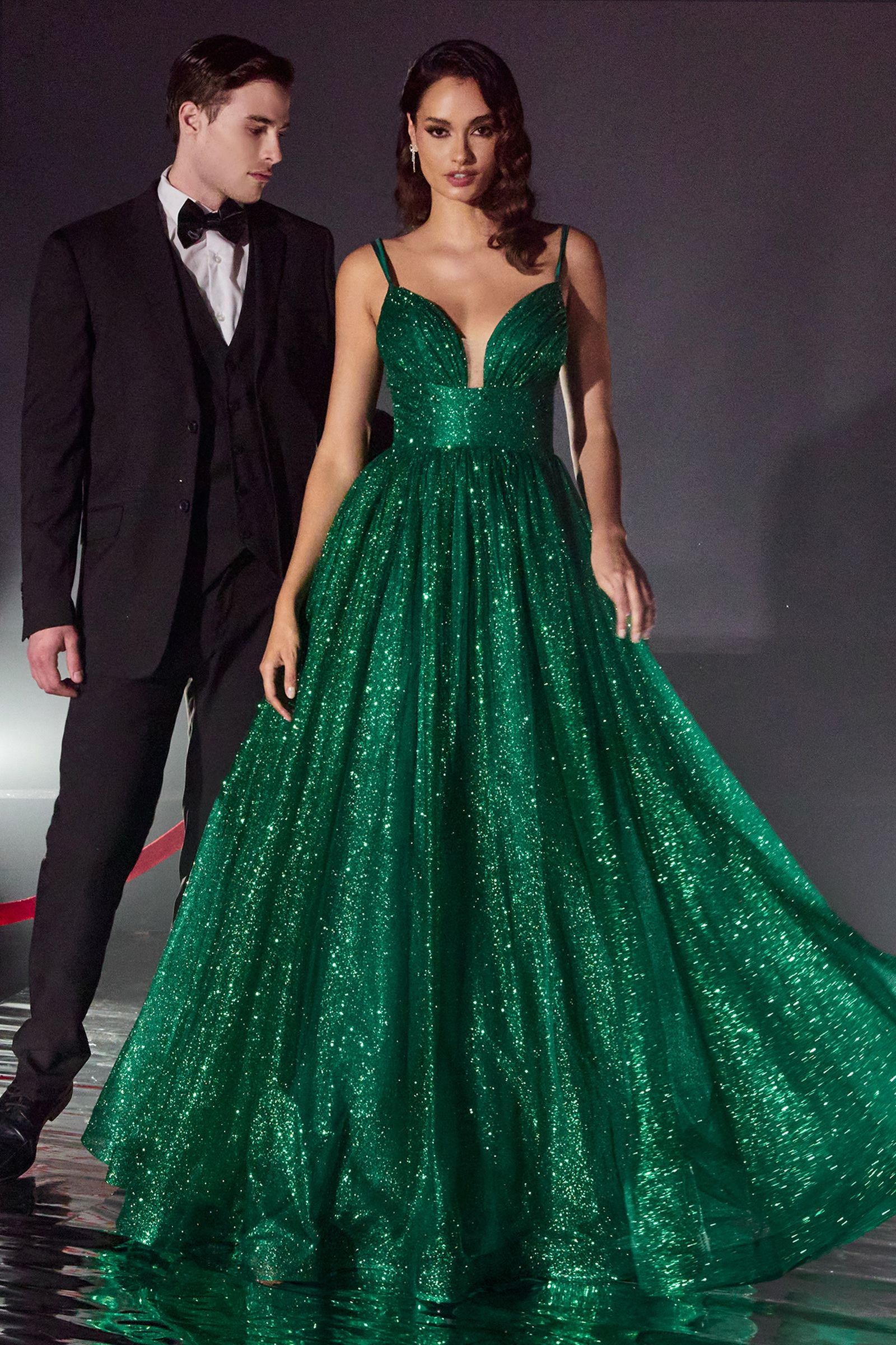 Radiant Magnificent Layered Graduation Glitter Tulle Ball Gown - CDCD996-2