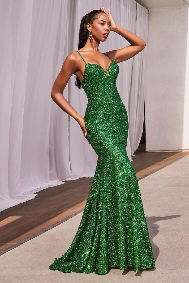 FITTED SEQUIN MERMAID GOWN CDCH066-4