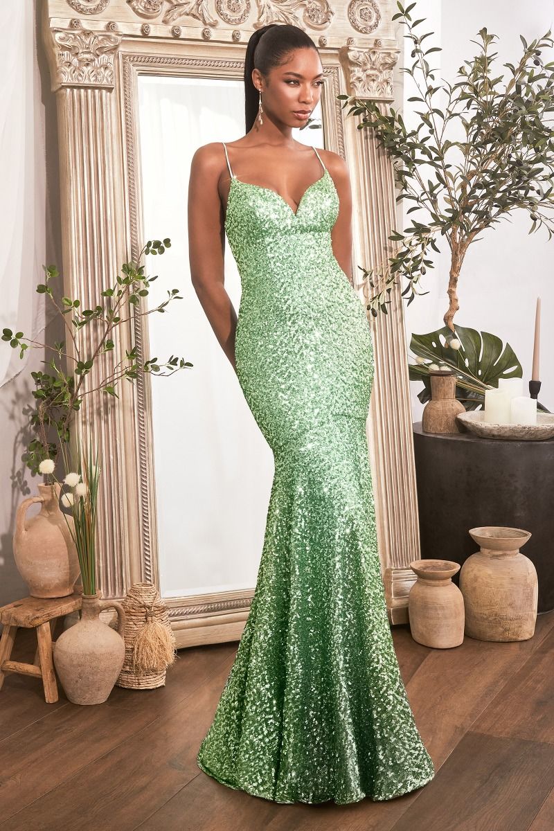 FITTED SEQUIN MERMAID GOWN CDCH066-2
