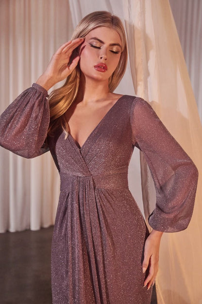 LONG SLEEVE SHEATH DRAPED DRESS CDCK2141