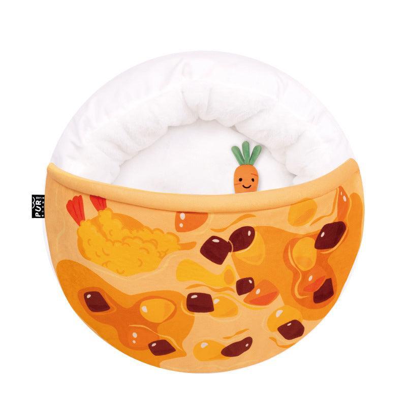 Cozy Curry Nest: The Ultimate Cat Quilt Sleeping Mat-4