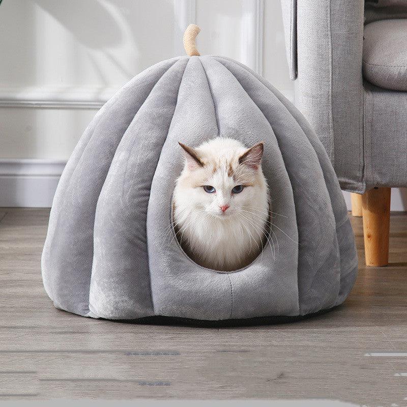 Cozy Pumpkin Pet Cuddle Cave - The Perfect Winter Retreat For Your Furry Friend-4