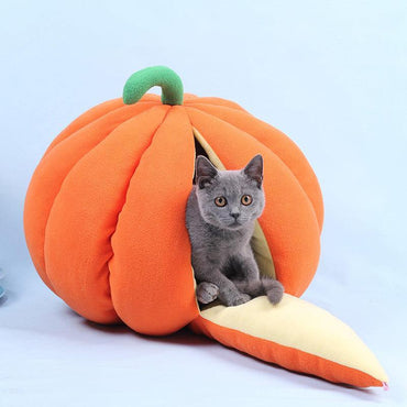 Cozy Pumpkin Pet Cuddle Cave - The Perfect Winter Retreat For Your Furry Friend-1