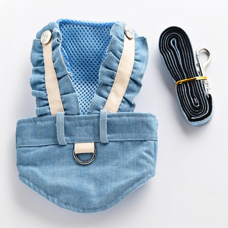 Cute Pet Adventure Set: Cat Walking Dog Leash With Small Dog Vest