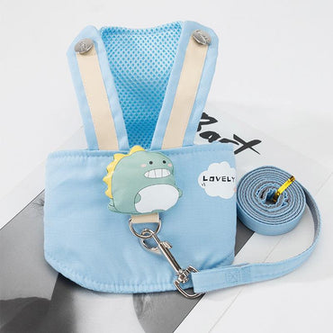Cute Pet Adventure Set: Cat Walking Dog Leash With Small Dog Vest