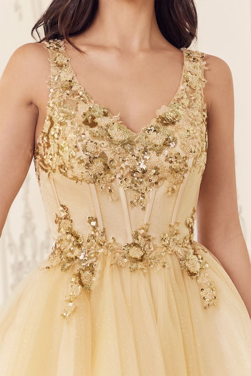 SEQUIN BEADED A-LINE SHORT DRESS CDCY019-2