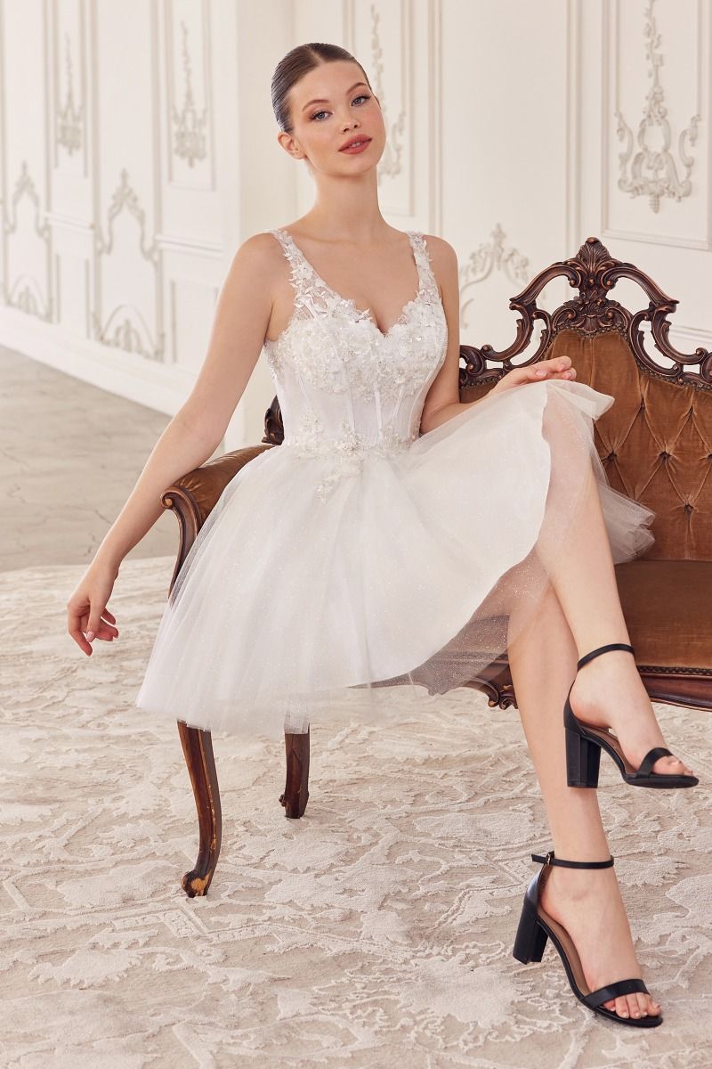 SEQUIN BEADED A-LINE SHORT DRESS CDCY019-3
