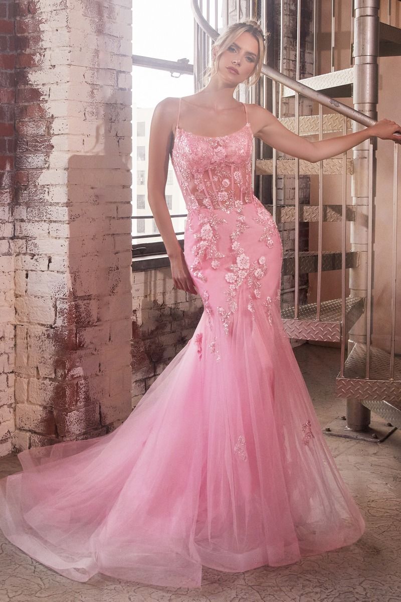 EMBELLISHED PASTEL MERMAID DRESS CDD145-3