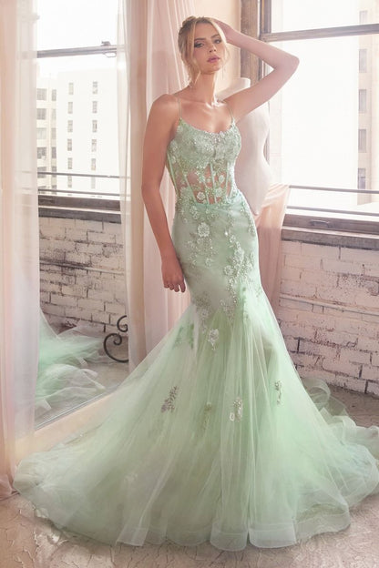 EMBELLISHED PASTEL MERMAID DRESS CDD145-6